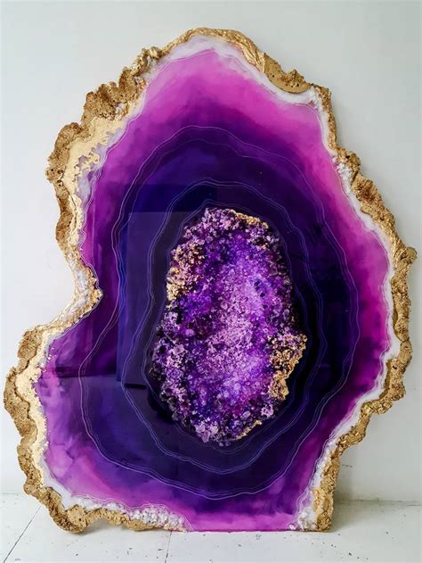 Amethyst geode gold era Digital by Karina Ammar | Saatchi Art