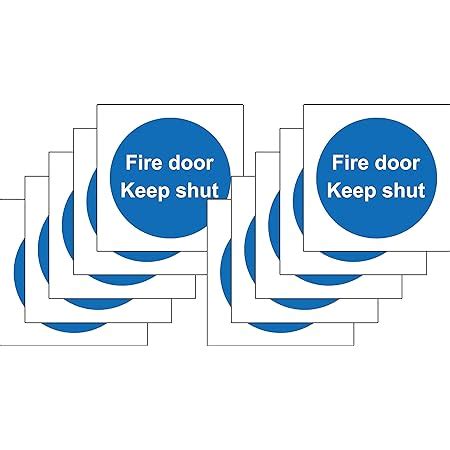 Fire Door Signs / Self Adhesive Stickers - 100x100mm - Quality Screen ...