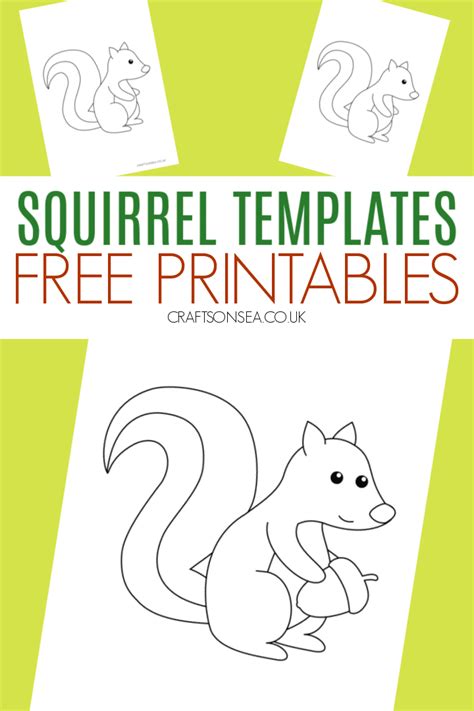 FREE Squirrel Template (Printable PDF) - Crafts on Sea