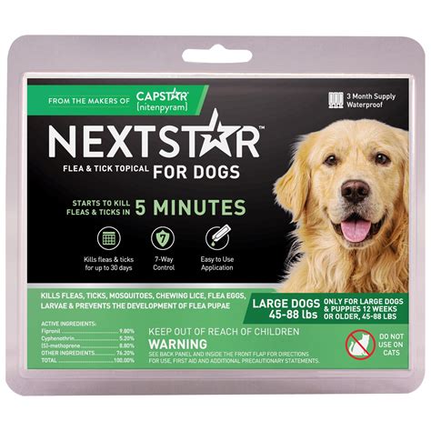 Nextstar Flea & Tick Topical Prevention for Dogs 45-88 lbs., 3 Month ...