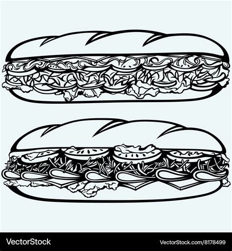 Sub sandwich Royalty Free Vector Image - VectorStock