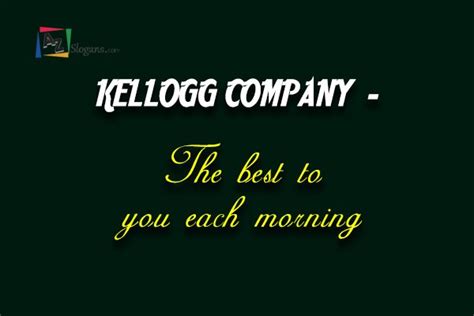 KELLOGG COMPANY – The best to you each morning