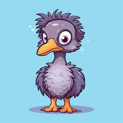 Premium AI Image | Cute Emu and Ostrich Cartoon Characters