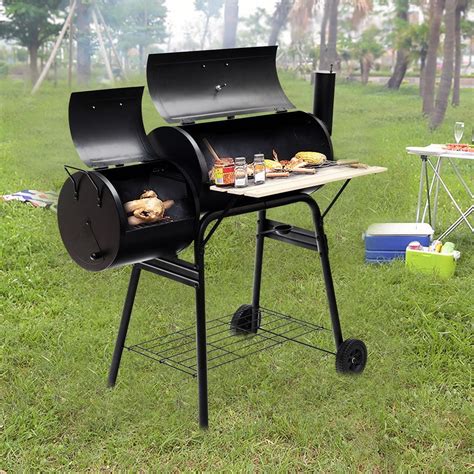 Outdoor BBQ Grill Barbecue Pit Patio Cooker Black - Walmart.com