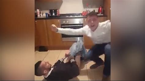 Man loses his balance after friend ripped his trousers off for a prank ...