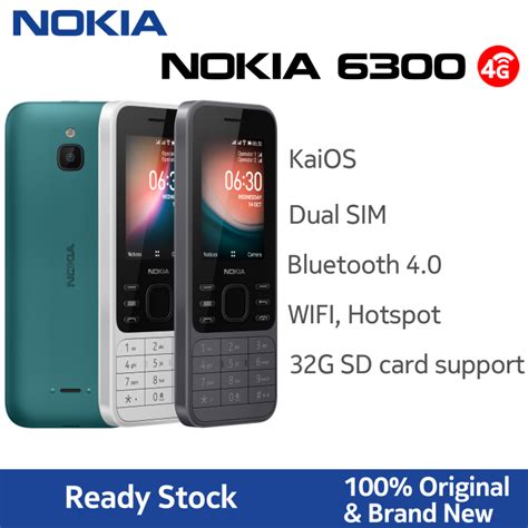 New and Original Nokia 6300 4G KaiOS Wifi Feature Phone Multilingual ...