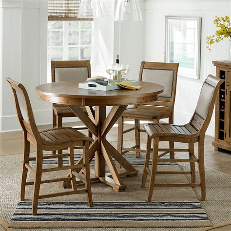 Progressive Furniture Willow Dining 5-Piece Round Counter Height Table ...