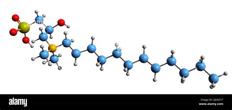 3D image of Lauryl hydroxysultaine skeletal formula - molecular ...