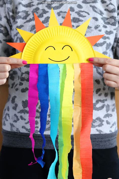 Paper Plate Sun and Rainbow Craft | Rainbow crafts, Sun crafts, Summer ...