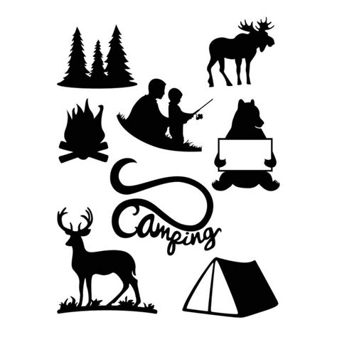 Camping Silhouette Clipart? SVG File - Download Free Fonts Bundle ...