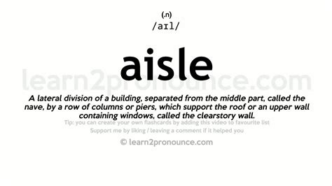 Pronunciation of Aisle | Definition of Aisle - YouTube