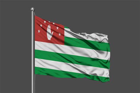 Abkhazia Waving Flag Illustration on Grey Background 4883987 Stock ...