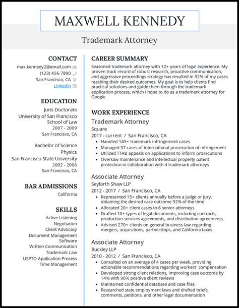 Law Resume Template