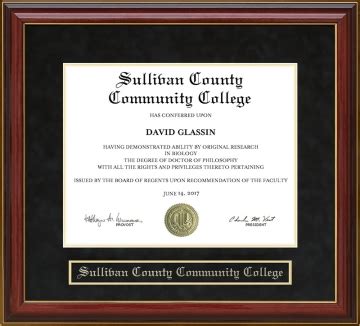 Sullivan County Community College (NY) Diploma Frames and Graduation ...