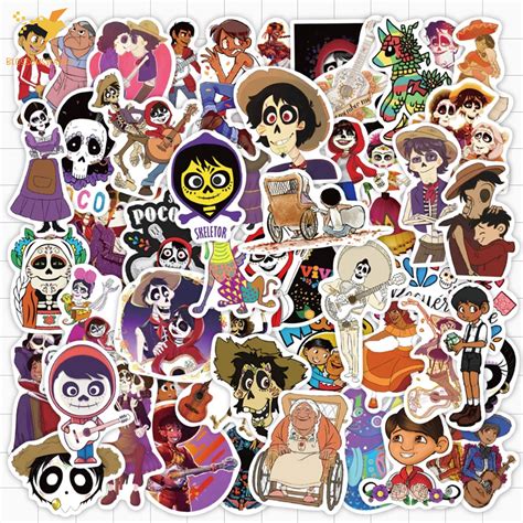 50 PCS Coco Animation Movie Stickers Waterproof Vinyl Decal | Etsy