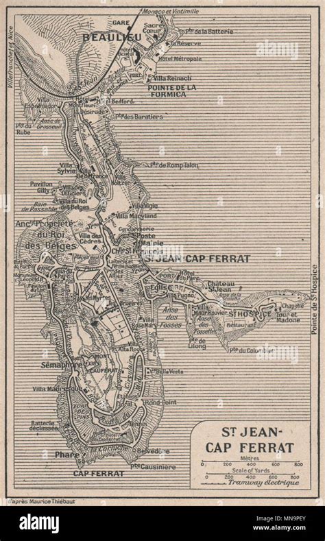 ST JEAN-CAP-FERRAT vintage town plan. Beaulieu-sur-Mer. Alpes-Maritimes ...