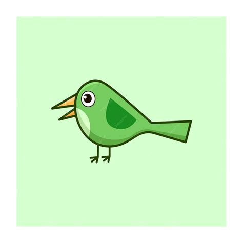 Premium Vector | Little green bird chirping vector illustration