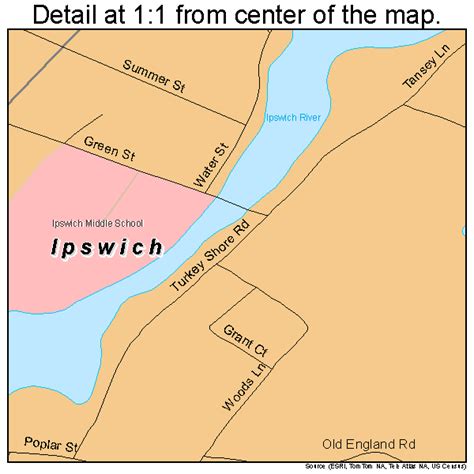 Ipswich Massachusetts Street Map 2532275