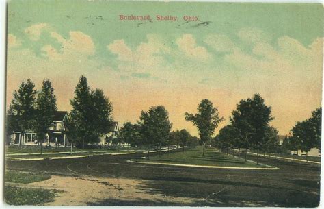 Shelby Ohio Boulevard 1911 Postcard Nice Shelby Postmark Cancel w/ Flag ...