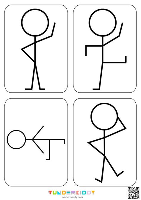 Printable Exercise Stick Figure Physical Workout for Kids Physical ...