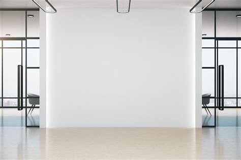 Premium Photo | Conference office room with blank white wall