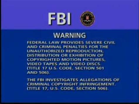 Sony FBI Warning Screen (2001-2005) - YouTube