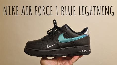 Nike Air Force 1 Low Black Blue Lightning Unboxing and on foot review ...