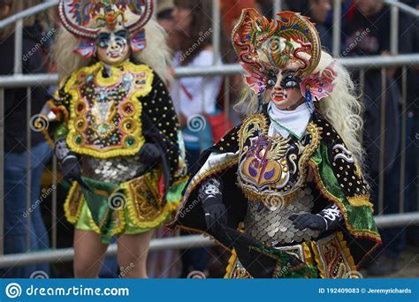 Diablada Dancers Parading at the Ouro Carnival in Bolivia Editorial ...