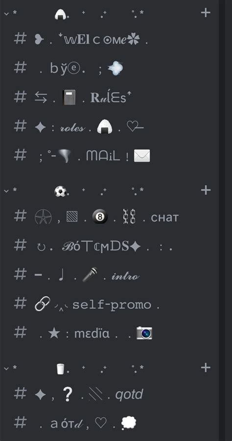 Alternative Font Discord Server Template, Cute Black and White Theme ...