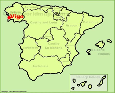 Vigo en el mapa de España