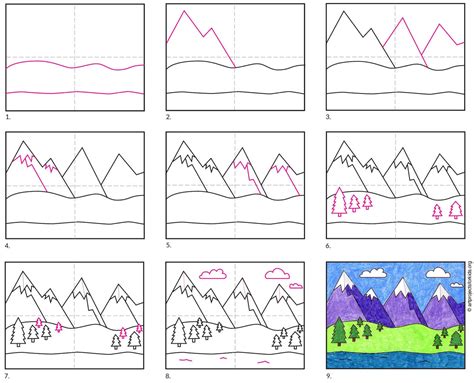 How To Draw A Cartoon Mountain - Angleactivity19