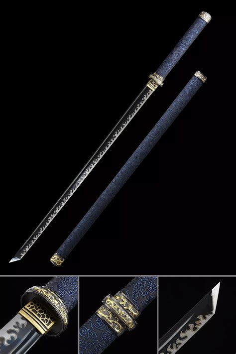 Chokuto Sword | Handmade Japanese Chokuto Ninjato Sword With Blue ...