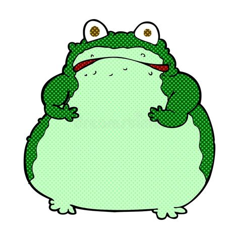 Comic cartoon fat frog stock illustration. Illustration of cute - 52953393