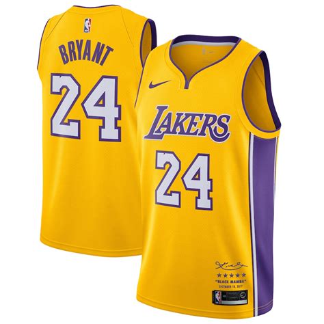 Nike Kobe Bryant #24 Los Angeles Lakers Gold Jersey Retirement Boxed ...