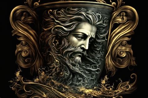 Premium AI Image | Erebus Greek Mythology God Black Gold Vase by ...