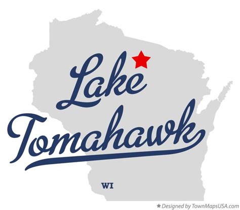 Map of Lake Tomahawk, WI, Wisconsin