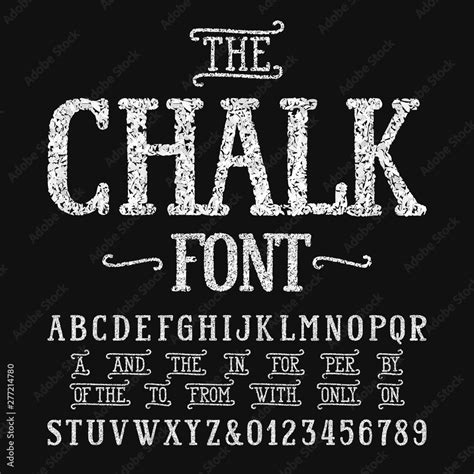 Chalk alphabet font with catchwords. Handwritten uppercase letters and ...