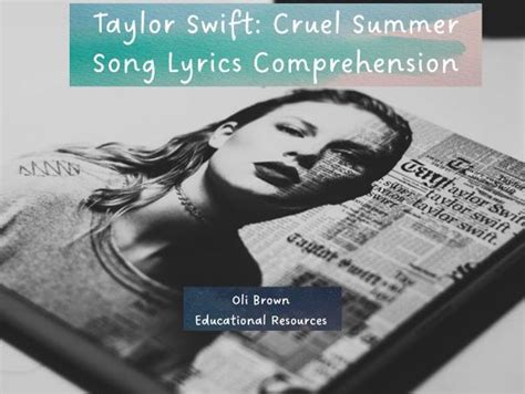 Taylor Swift Cruel Summer Comprehension Teaching Resources, 03/21/2024