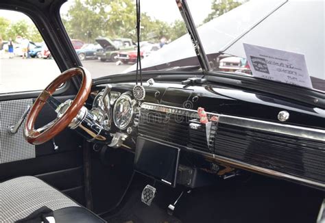 The Interior of a Classic Black Pickup Truck Chevrolet 3600 with Black ...