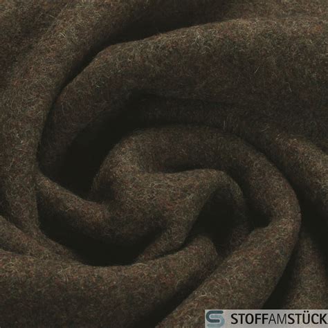 Fabric Pure New Wool Knitted Fabric Olive Brown Fulling Loden - Etsy