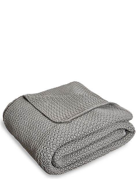 Knitted Throw | M&S | Knitted throws, Grey and beige, Knitted