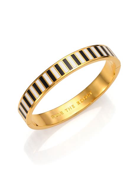 Kate spade new york Idiom Rule The Roost Striped Enamel Bangle Bracelet ...