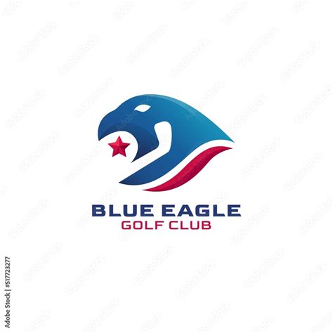 blue eagle head golf club emblem mascot logo design Stock Vector ...