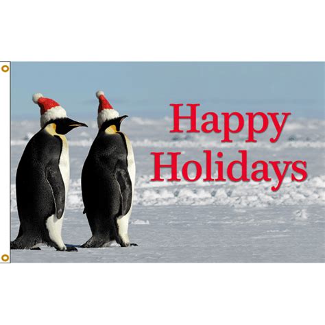 Happy Holidays with Penguins Flag | Falls Flag Source