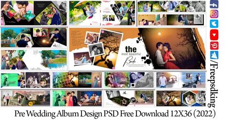 Pre Wedding Album Design PSD Free Download 12X36 2022