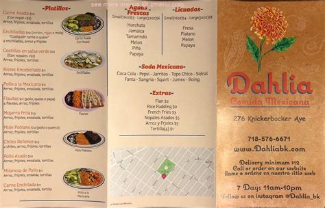 Online Menu of Dahlia Restaurant, Brooklyn, New York, 11237 - Zmenu