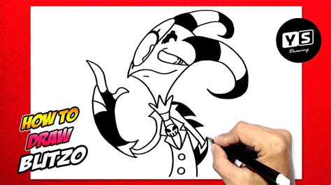 How to draw Blitzo from Helluva Boss - YouTube