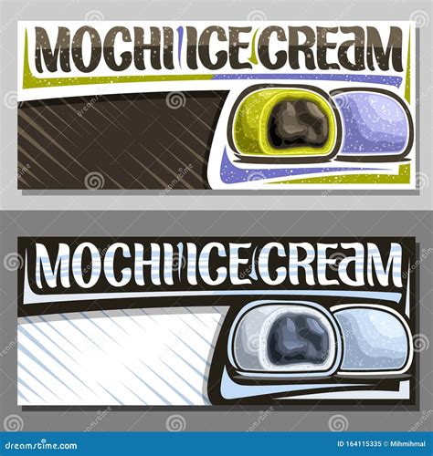 Vector Layouts for Mochi Ice Cream Stock Vector - Illustration of ...