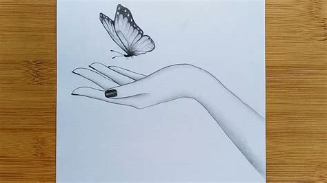 Pencil Drawing Hand With Butterfly ~ 22+ Hand Butterfly Drawing ...