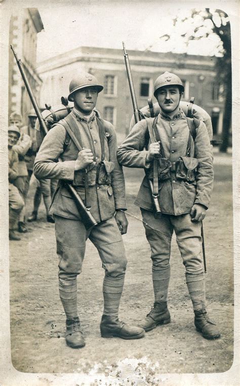 WWI; Pair of French Poilus, 43e Regiment d'Infantrie Ready For War ...